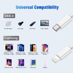 ⁦APFEN USB C to Lightning Cable 3FT 2Pack [Apple MFi Certified], Power Delivery iPhone Cables Type C iPhone Charger Cord Fast Charging Compatible iPhone 14 13 12 11 Pro Max X XS XR 8 7 6s Plus SE⁩ - الصورة ⁦7⁩