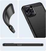 ⁦جراب متوافق مع ريلمى 10T 5G ، - غطاء حماية مصقول مقاوم للصدمات رفيع للغاية متين من ألياف الكربون المصقولة - غطاء واقي مضاد للخدش و مقاوم للانزلاق - أسود⁩ - الصورة ⁦5⁩