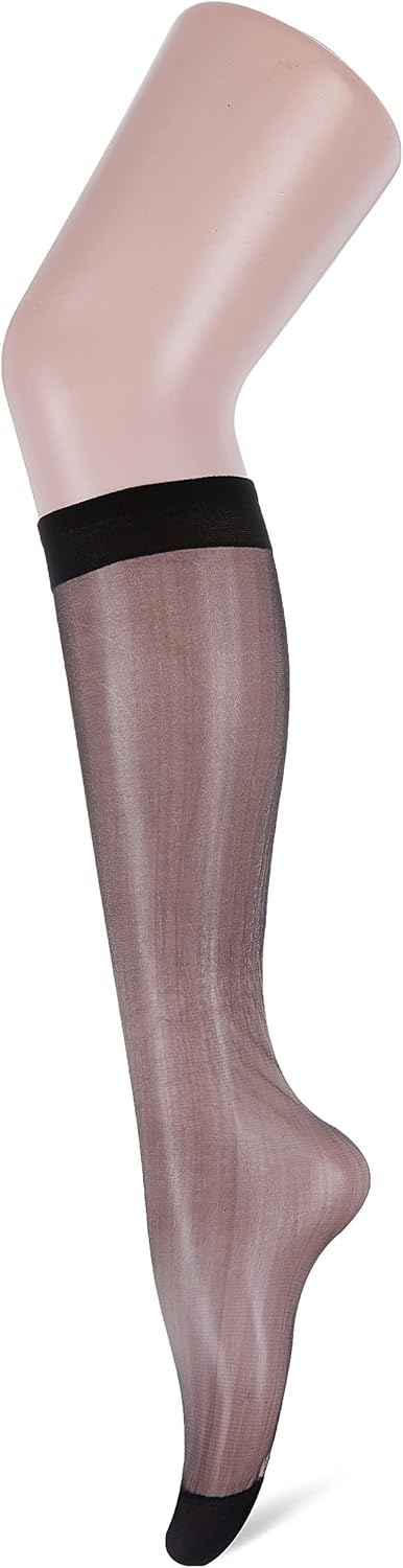 Silvy Voile Socks Knee-High Free SizeFor Women-Black