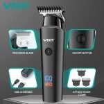 ⁦VGR V-937 Professional Rechargeable Hair Trimmer with USB Charging Cable, LED Display, Stainless Steel blades, 3 Guide Combs for Men, 2000 mAh Li-ion Battery (Black)⁩ - الصورة ⁦2⁩