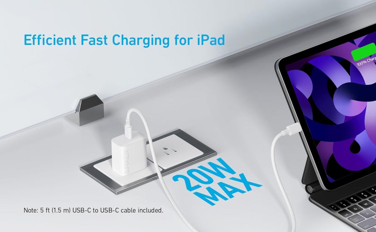 ⁦Anker USB C Charger 20W, PIQ 3.0 Durable Compact Fast Charger, for iPhone 13/13 Mini/13 Pro/12, iPhone 14,iPhone 14 Pro Galaxy, Pixel 4/3, iPad/iPad mini⁩ - الصورة ⁦2⁩