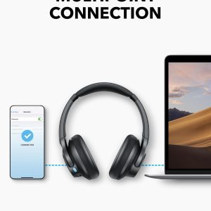 ⁦ANKER Soundcore Q11i Wireless Headphones, 40mm Dynamic DriverHi-Res Audio, One-Touch Bass Boost, 60-Hour Playtime, Detachable Ear Cushions, Bluetooth V5.3, Dark Gray | 18 Months Warranty⁩ - الصورة ⁦6⁩