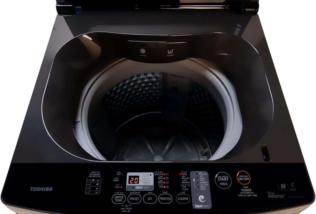 ⁦TOSHIBA Top Loading Washing Machine,AW-DUK1300KUPEG(SK),ULTRA FINE BUBBLE, Great Waves,Water Shield Filter, Memory,Quick wash15minn, Silver, 15Kg, Automatic⁩ - الصورة ⁦13⁩