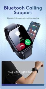 ⁦ساعة سمارت من سلسلة فيت لايف JR-FT3 برو من جوي رووم (للرد على المكالمات وإجراء المكالمات) - لون رمادي غامق⁩ - الصورة ⁦2⁩