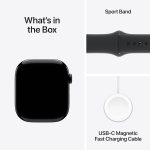 ⁦Apple Watch Series 10 GPS 46 mm Smartwatch with Jet Black Aluminium Case with Black Sport Band - M/L. Fitness Tracker, ECG App, Always-On Retina Display, Water Resistant⁩ - الصورة ⁦6⁩
