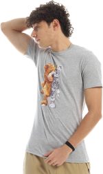 ⁦Printed T-Shirt Cotton For Men - Grey⁩ - الصورة ⁦2⁩
