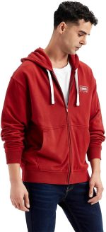 ⁦Levi's mens Embroiderd Zip Open Sweatshirt -3 Sweatshirt (pack of 1)⁩ - الصورة ⁦4⁩