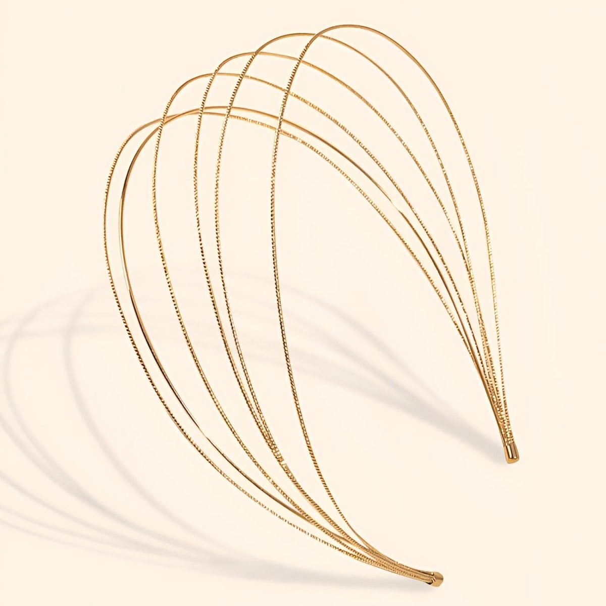 Metal Hairbands - Silver and Gold Multi-Layered Thin Headbands, Elegant and Fashionable Hair Accessories for Women and Girls, Suitable for Party, Office, or Casual Looks (Model No.1 Gold, 1PCS)