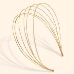 Metal Hairbands - Silver and Gold Multi-Layered Thin Headbands, Elegant and Fashionable Hair Accessories for Women and Girls, Suitable for Party, Office, or Casual Looks (Model No.1 Gold, 1PCS)