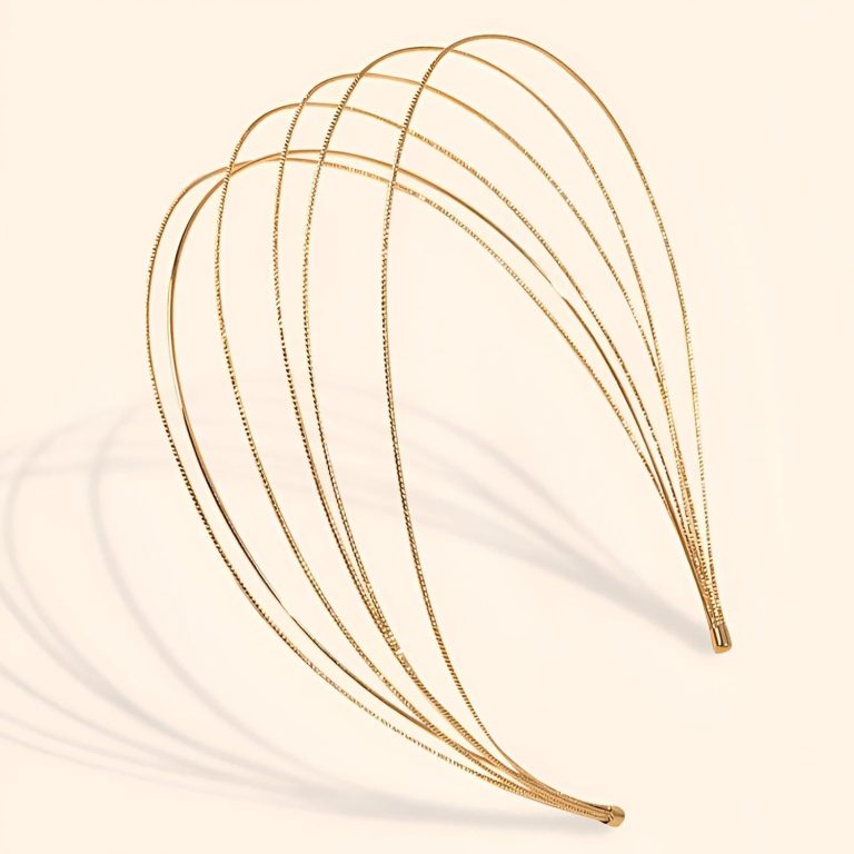Metal Hairbands - Silver and Gold Multi-Layered Thin Headbands, Elegant and Fashionable Hair Accessories for Women and Girls, Suitable for Party, Office, or Casual Looks (Model No.1 Gold, 1PCS)