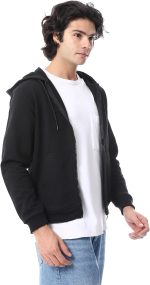Andora mens Zipper Closure Hooded Fleeced Sweatshirt - الصورة 2