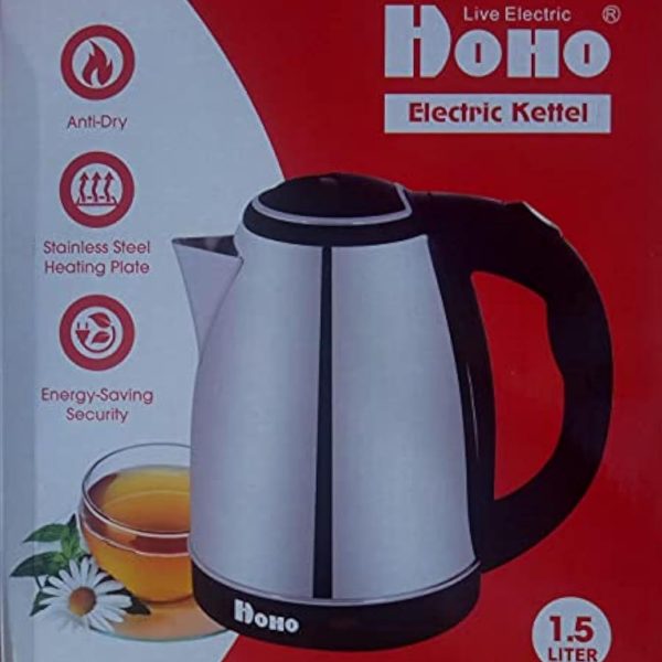 HoHo Silver Electric Kettle - 1.5 liters Capacity