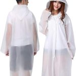 GUKOY Rain Coat Poncho for Adult, 2 Pack Women Men Reusable Raincoats Emergency with Hood and Drawstring