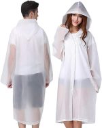 GUKOY Rain Coat Poncho for Adult, 2 Pack Women Men Reusable Raincoats Emergency with Hood and Drawstring