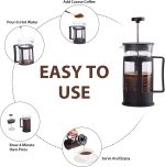 ⁦Entemah French Press Coffee Maker, Coffee Press with Heat Resistant Thickened Borosilicate Glass, 12oz(350ml) French press pot⁩ - الصورة ⁦3⁩