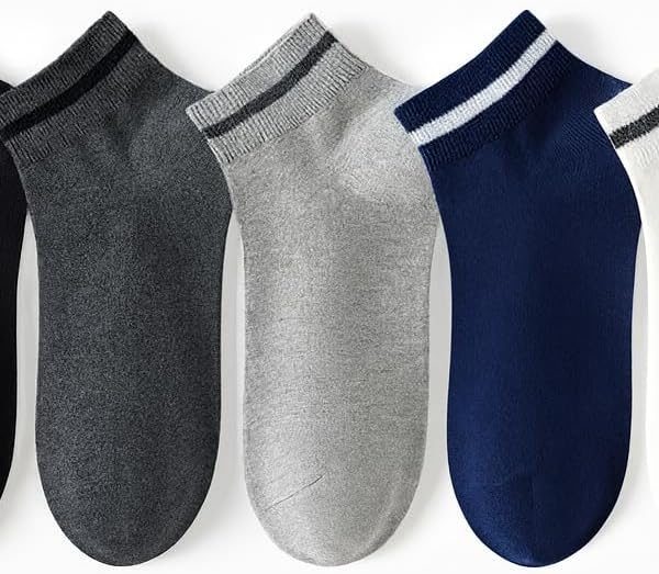 Trendora Cotton Blend Ankle Socks For Men, Mixed Colors, Regular Size, Pack of 5 + 1 Free, Machine Washable, Casual Wear, Modern Style