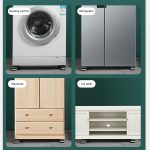 ⁦NW 1776 Two Movable/Adjustable Washing Machine Bases, Washing Machine Stand With Brake, Refrigerator Base Mobile Cart,Suitable for Refrigerator Base, Dryer Base, Washing Machine Base, Grey⁩ - الصورة ⁦6⁩