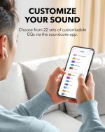 ⁦soundcore K20i by Anker, Semi-in-Ear Earbuds, Bluetooth Wireless, 36H Playtime, Fast Charge, Clear Sound, ENC 2-Mic Clear Calls, Custom EQ, IPX5, Bluetooth 5.3, App Control, White, 18 Months Warranty⁩ - الصورة ⁦6⁩