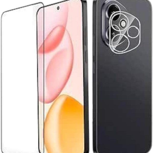 مجموعة 2 في 1 من بيشياكا متوافقة مع هونر 400 - واقي شاشة من الزجاج المقوى + واقي عدسة الكاميرا - صلابة 9، وضوح فائق الدقة، مضاد للخدش، سهل التركيب، مناسب للحافظة