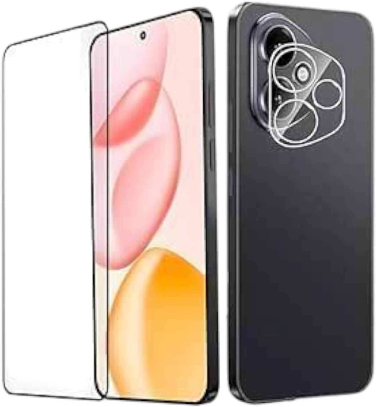 61quO4UXC-L._AC_SL1500_.jpg مجموعة 2 في 1 من بيشياكا متوافقة مع هونر 400 - واقي شاشة من الزجاج المقوى + واقي عدسة الكاميرا - صلابة 9، وضوح فائق الدقة، مضاد للخدش، سهل التركيب، مناسب للحافظة