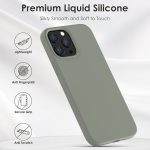⁦OIIAEE Silicone Case Designed for iPhone 13 Pro Max Case, Ultra Slim Shockproof Protective Liquid Silicone Phone Case with Soft Anti-Scratch Microfiber Lining, 6.7 inch, Copper Green⁩ - الصورة ⁦3⁩