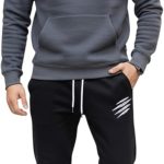 Men's Casual Sweatsuit Set, Pullover Hoodie with Jogging Pants, Comfortable Cotton