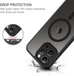 ⁦GaoBao iPhone 13 Pro Max 6.7 Inch Case Compatible with MagSafe, Hybrid Magnetic Case Cover Translucent Matte Back Protection Camera Cover Slim Shockproof Back Anti-Scratch Black⁩ - الصورة ⁦4⁩