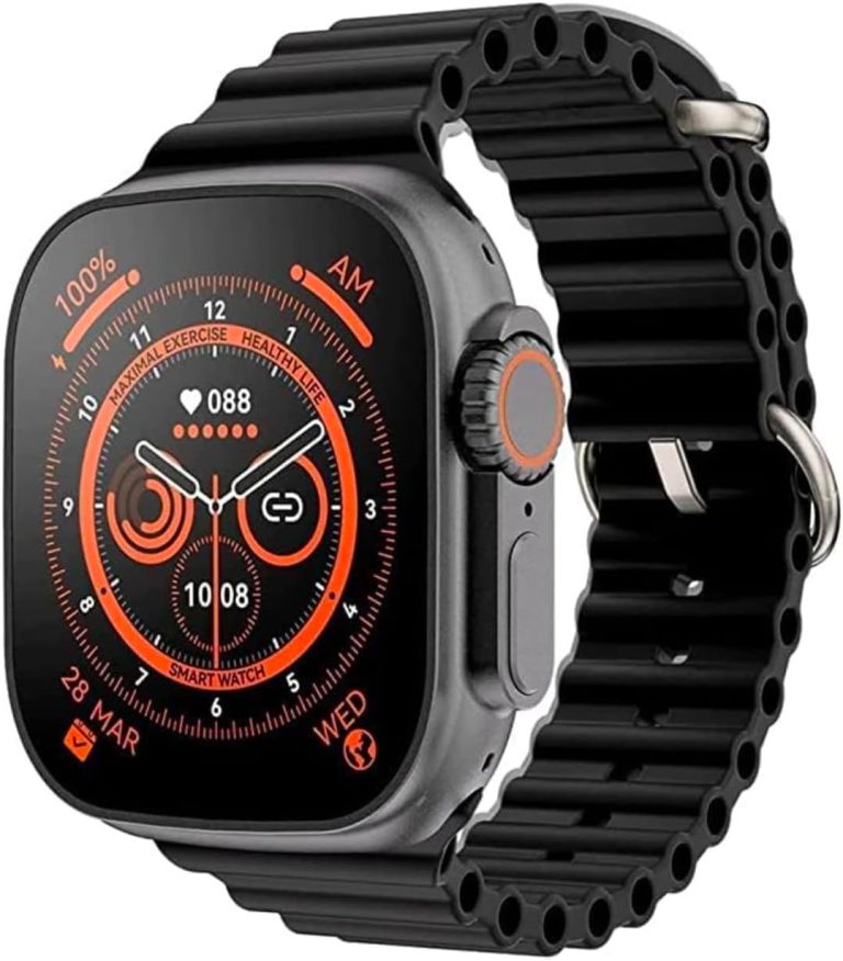 ADHOMAX New T900 Ultra Smart Watch Elegant Design 2.09" HD Display, NFC, Fitness Tracker, Heart Rate, Oxygen Monitor, Calls, Wireless Charging | IOS and android for men, women (1, Black)
