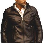 Top leather (T23) Mens Casual Stand Collar Slim Fit Genuine Leather Jacket Biker Motorcycle Jacket