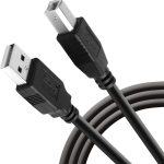 كابل طابعة Z1063 USB 2 ذكر إلى للسكانر-طابعة اتش بي وكانون وديل وابسون وليكسمارك وزيروكس وسامسونج وغيرها من زونيك 3 متر أسود