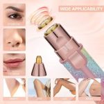 ⁦2-in-1 Electric Hair Trimmer for Women, USB Rechargeable, LED Light, Dual Head for Face and Body, Pink⁩ - الصورة ⁦3⁩