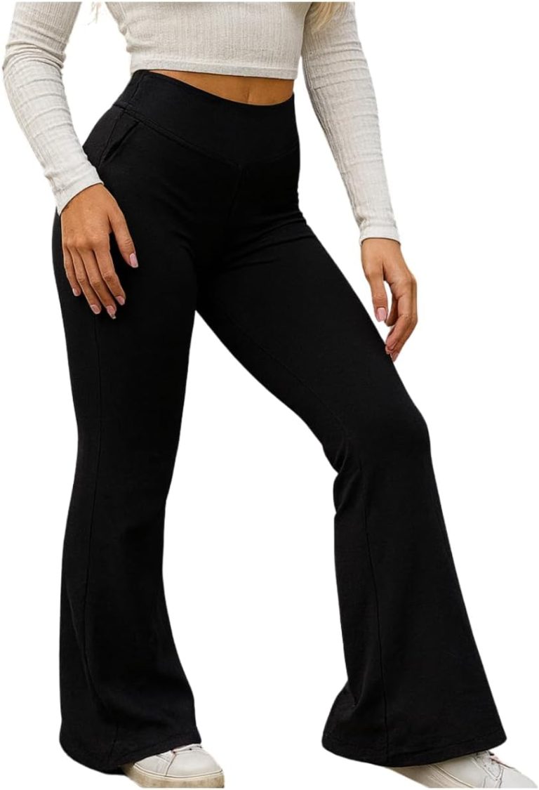 Women's High Waist Flare Leg Sport Leggings, Athletic Yoga Pants, Multiple Colors, Various Sizes