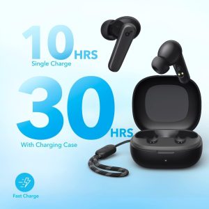 ⁦Anker Soundcore VI R50i True Wireless Earbuds with 10mm Drivers for Powerful Bass, Bluetooth 5.3, Long Playtime (30 Hours), Water Resistant, 2 Clear Mics, and 22 Preset EQs,18 Months Warranty⁩ - الصورة ⁦4⁩