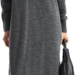 LC WAIKIKI Women Turtleneck Plain Long Sleeve Oversize Knitwear Dress