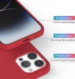 ⁦AWH Compatible with iPhone 14 Pro Max Case for Women - Drop Protection, Anti-Fingerprint, Anti-Scratch, Shockproof Soft-Touch Silicone Phone Case for iPhone 14 Pro Max 6.7" (Red)⁩ - الصورة ⁦6⁩
