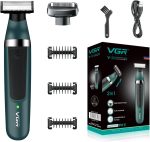 VGR Premium Cordless Rechargeable IPX5 Fully Waterproof Dual Sided OneBlade Trimmer & Shaver 3 Trimming Combs for complete Beard Styling & Body Hair Trimming