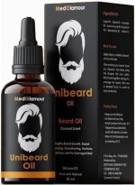 Beard Oil for strengthening beard growth and nurturing hair follicles - 50 ml - with Argan, Jojoba, Avocado, Sweet Almond, Grapefruit, Macademia and Vitamin E - Unibeard oil with coconut scent
