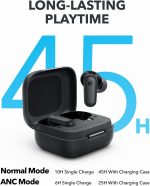 ⁦Soundcore P30i by Anker Noise Cancelling Earbuds, Strong and Smart Noise Cancelling, Powerful Bass, 45H Playtime, 2-in-1 Case and Phone Stand, IP54, Wireless Earbuds, Bluetooth 5.4 (Black)⁩ - الصورة ⁦4⁩