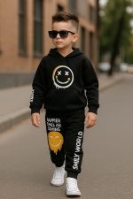 ⁦Miza Kids Set Of 2 Pieces (Hoodie + Pants) Smiley Printed For Boys 4-10 Years - Multi Color Available In Tring Colors⁩ - الصورة ⁦4⁩