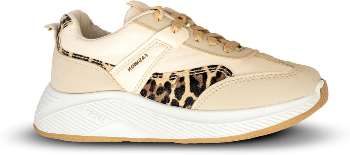 ⁦Women’s Fashion Sneakers – Lightweight Casual Walking Shoes, Comfortable Lace-Up Trainers for Everyday Wear R5⁩ - الصورة ⁦2⁩