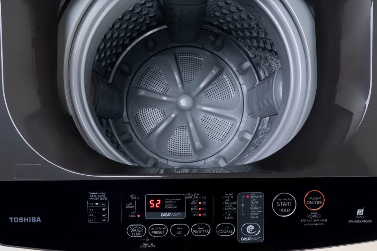 ⁦TOSHIBA - Top Load - Washing Machine - 11 KG - Silver - AW-UK1100HUPEG(SK)⁩ - الصورة ⁦7⁩