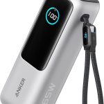 Anker Zolo Power Bank (25K, 165W, Built-In USB-C and Retractable Cable) High-Speed Portable Charger, 1 USB-C, 1 USB-A, Battery Pack for iPhone 16/15/15 Pro/15 Pro Max/15 Plus, MacBook (White)