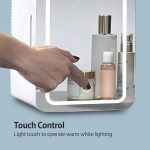 ⁦BONITA Mini Makeup Fridge, 8L Portable Cosmetic Refrigerator, Glass Panel And Led Lighting, Cooler/Warmer Freezer, Used for Beauty Skin Care in Home,White (White)⁩ - الصورة ⁦3⁩