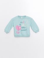 ⁦طقم سويت شيرت مطبوع برقبة دائرية ضيقة وأكمام طويلة وبنطلون ضيق للبنات من ال سي وايكيكي، قطعتين⁩ - الصورة ⁦3⁩