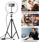 ⁦GLURAK Selfie Ring Light, 12 Inches LED Ring Light with Adjustable Tripod Stand and Phone Holder, 3 Light Modes and 10 Brightness Level for Live Stream, Makeup, YouTube, TikTok, Photography⁩ - الصورة ⁦6⁩