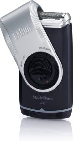 ⁦Braun MobileShave M-90 Shaver with Twist Cap, Battery Operated - Dark Blue/Silver⁩ - الصورة ⁦2⁩