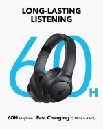 ⁦ANKER Soundcore Q11i Wireless Headphones, 40mm Dynamic DriverHi-Res Audio, One-Touch Bass Boost, 60-Hour Playtime, Detachable Ear Cushions, Bluetooth V5.3, Dark Gray | 18 Months Warranty⁩ - الصورة ⁦4⁩