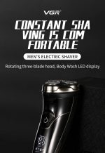 ⁦VGR V-318 Premium Cordless Rechargeable IPX6 Waterproof 3 Head Electric Shaver Wet & Dry Rotary Shavers for Men with Pop-up Trimmer Super with LED Digital Display⁩ - الصورة ⁦4⁩