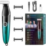 V-339 Professional Dual-Sided Hair Trimmer, 600mAh Battery, IPX7 Waterproof, 90-Min Runtime, 5 Stubble Combs, USB Charging