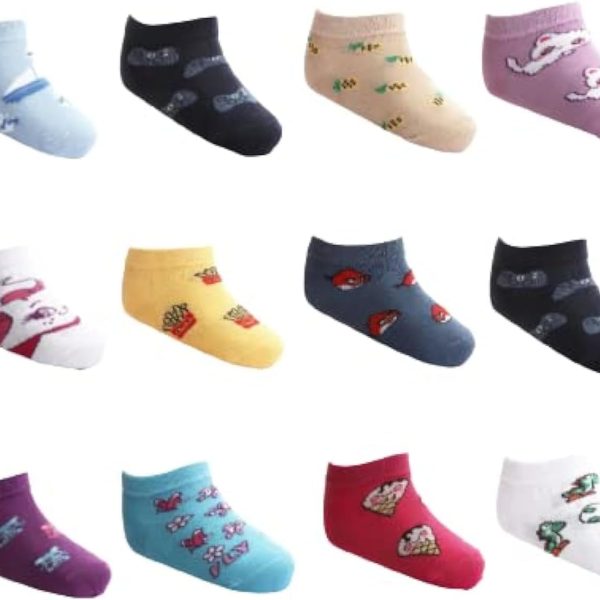 Pack of 12 Kids Socks (6-9 Year, May Vary)